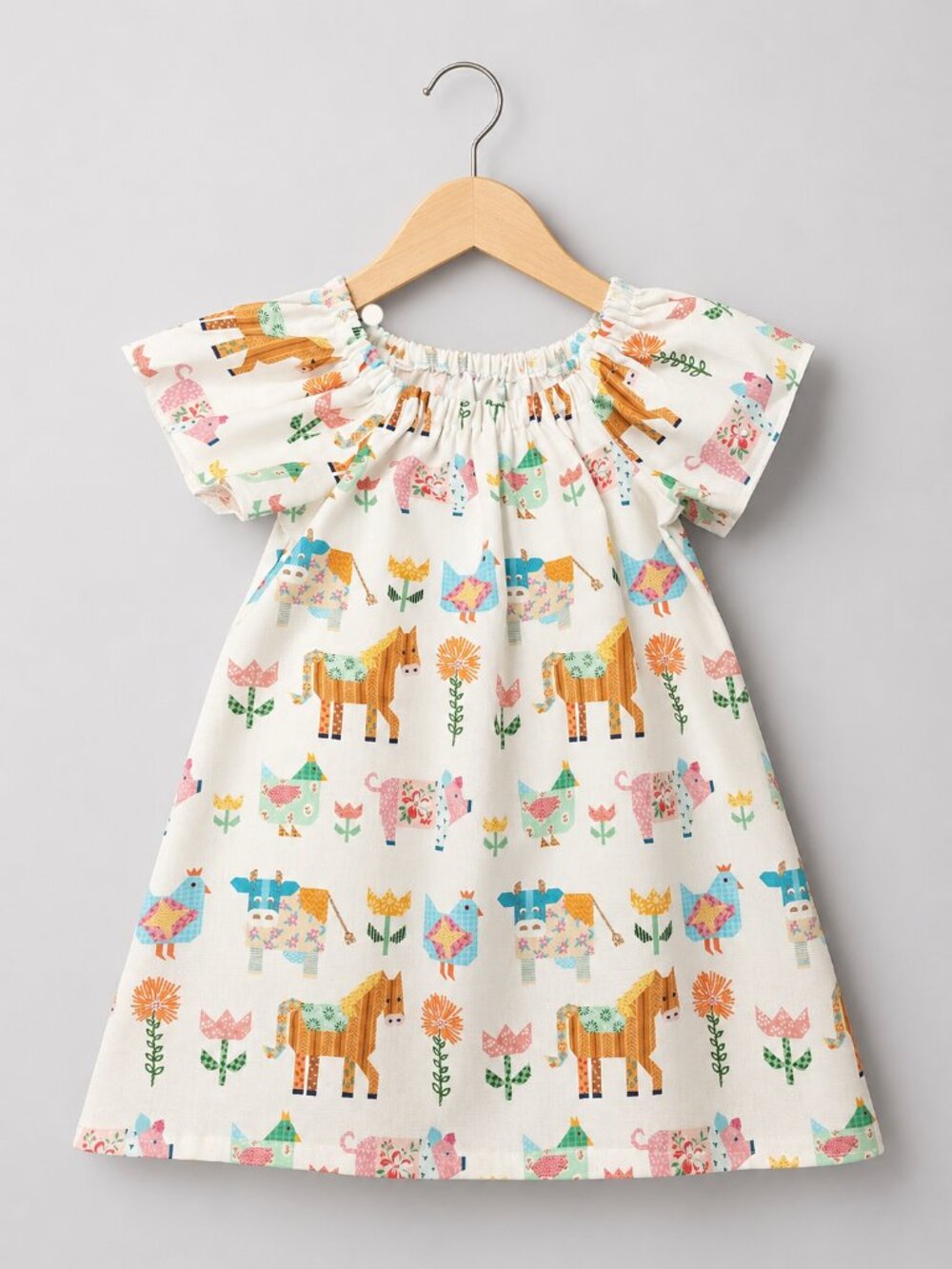 Animal girl dress Farm animal dress Peasant girl dress Girls dress Peasant dress